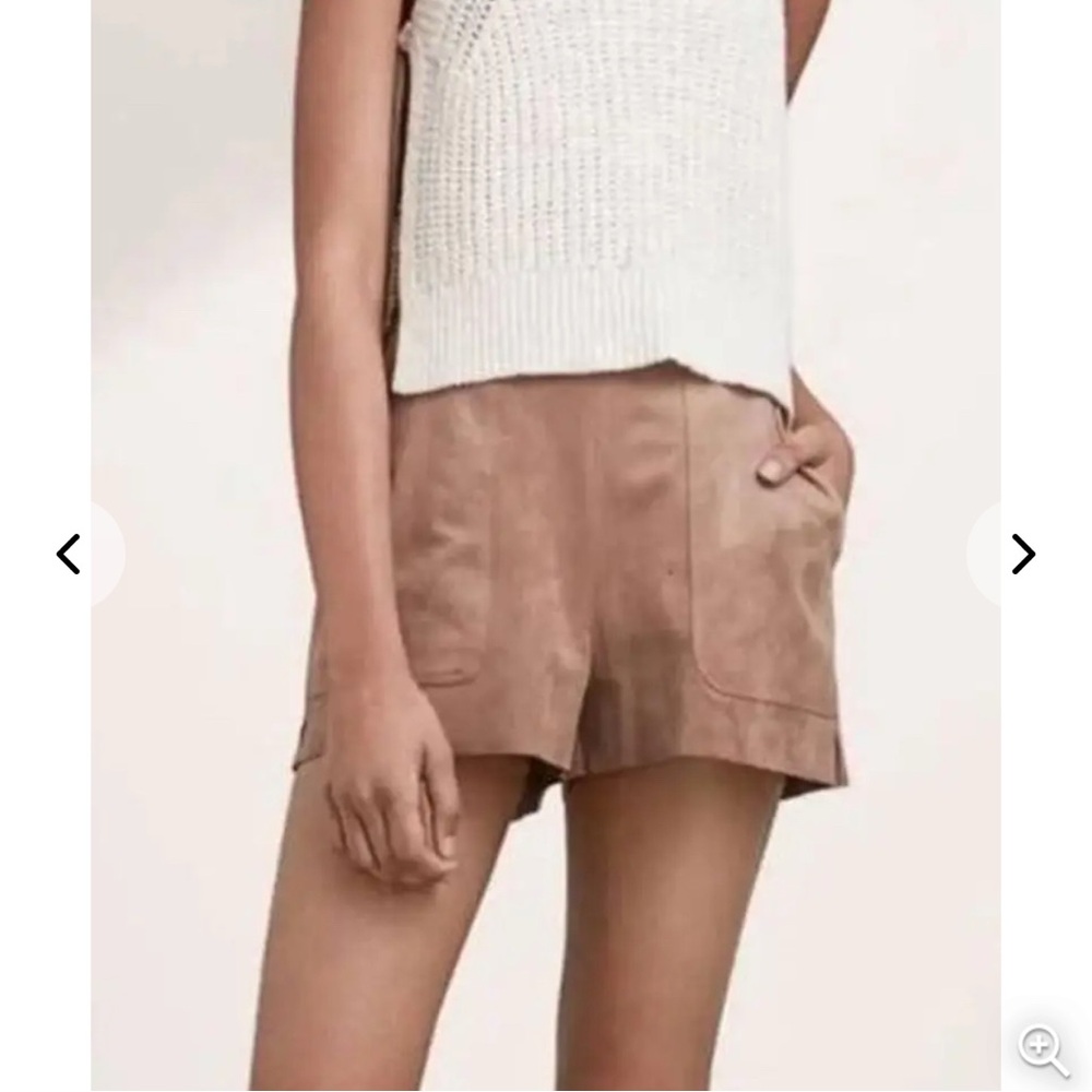 Aritzia Wilfred Bossier Faux Suede Tan Shorts